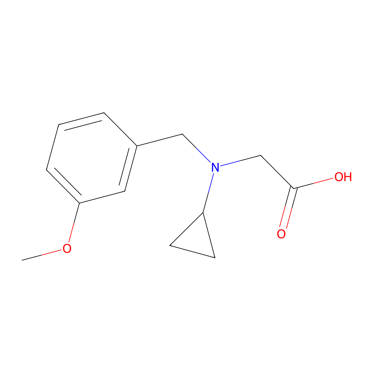 [Cyclopropyl-(3-methoxy-benzyl)-amino]-acetic acid molecular structure, CAS 1181666-25-0