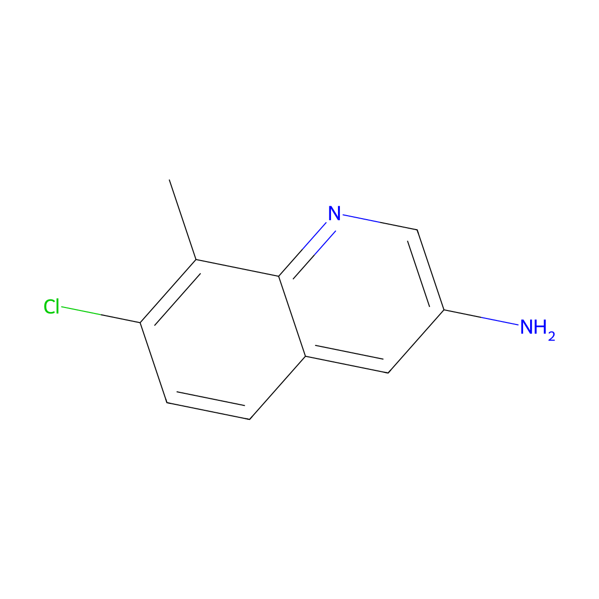 7-Chloro-8-methylquinolin-3-amine molecular structure, CAS 1181669-04-4