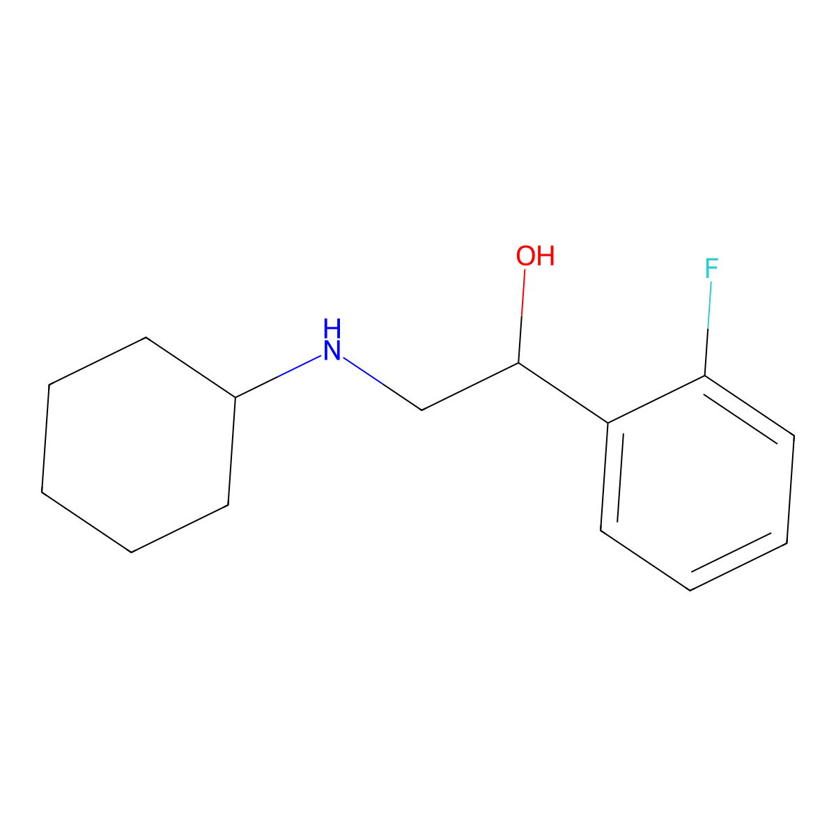 2-(Cyclohexylamino)-1-(2-fluorophenyl)ethan-1-ol molecular structure, CAS 1181673-57-3