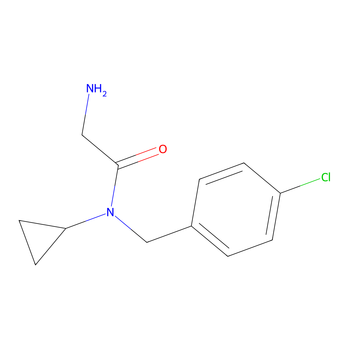 2-Amino-N-(4-chloro-benzyl)-N-cyclopropyl-acetamide molecular structure, CAS 1181674-17-8