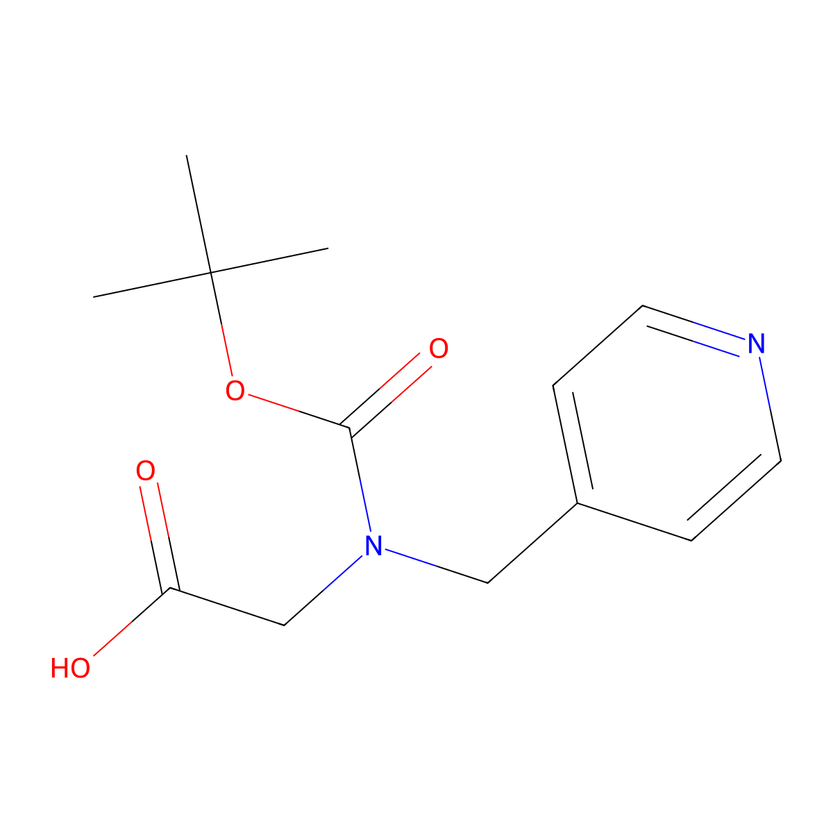 2-{[(Tert-butoxy)carbonyl][(pyridin-4-yl)methyl]amino}acetic acid molecular structure, CAS 1181678-99-8