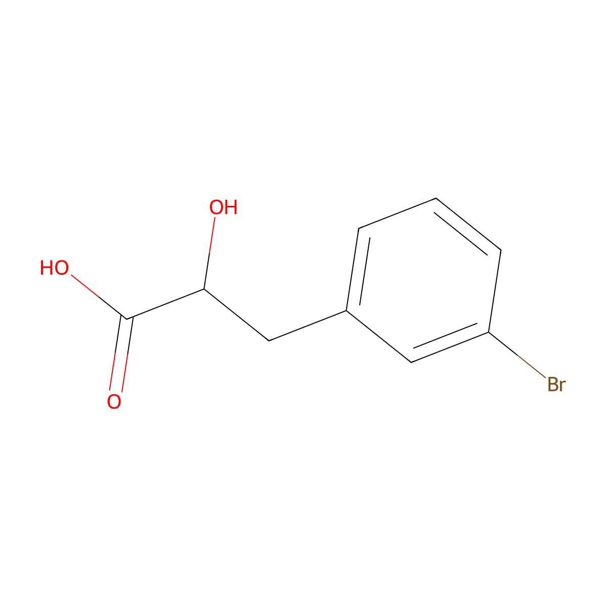 3-(3-Bromophenyl)-2-hydroxypropanoic acid molecular structure, CAS 1181680-53-4