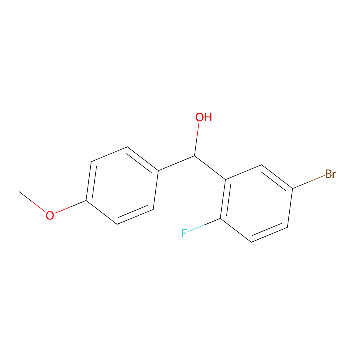 (5-Bromo-2-fluorophenyl)(4-methoxyphenyl)methanol molecular structure, CAS 1181680-98-7