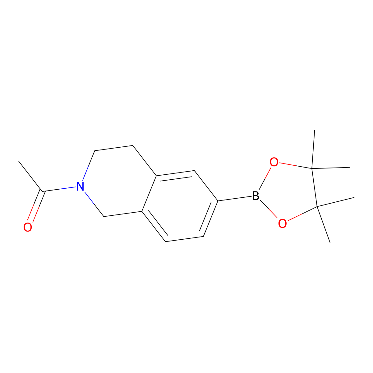 1-(6-(4,4,5,5-Tetramethyl-1,3,2-dioxaborolan-2-yl)-1,2,3,4-tetrahydroisoquinolin-2-yl)ethan-1-one molecular structure, CAS 1181691-47-3