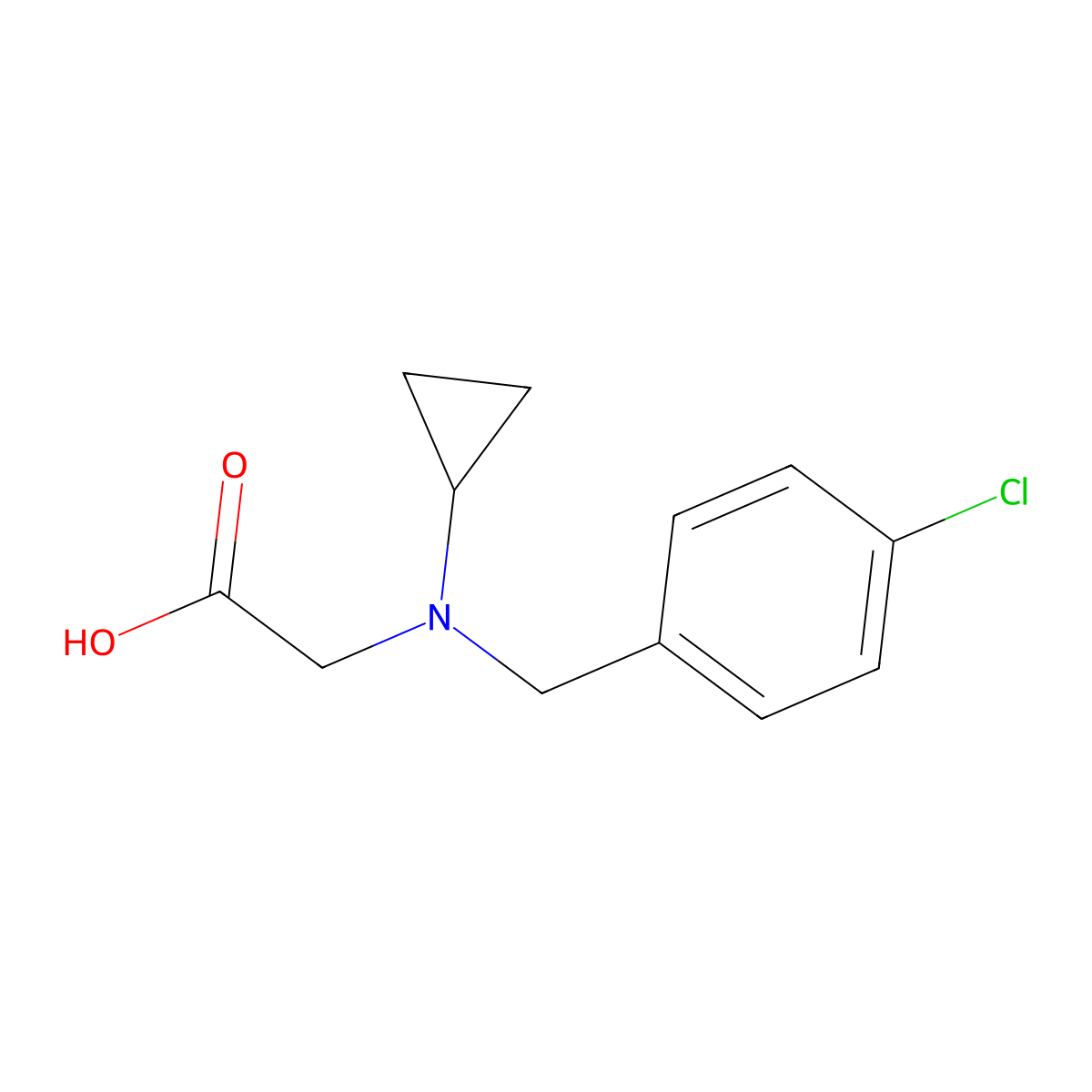 [(4-Chloro-benzyl)-cyclopropyl-amino]-acetic acid molecular structure, CAS 1181696-85-4