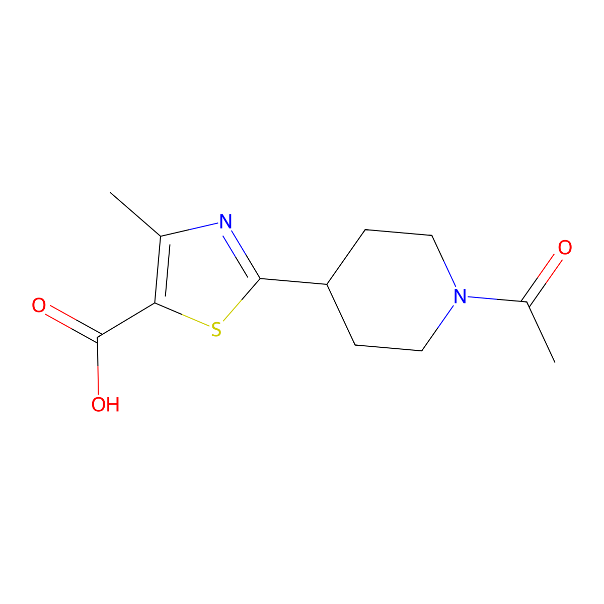 2-(1-Acetylpiperidin-4-yl)-4-methyl-1,3-thiazole-5-carboxylic acid molecular structure, CAS 1181701-72-3