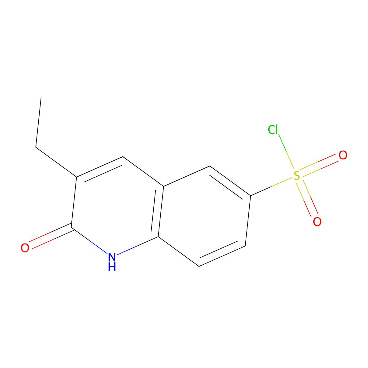 3-Ethyl-2-oxo-1,2-dihydroquinoline-6-sulfonyl chloride molecular structure, CAS 1181705-32-7