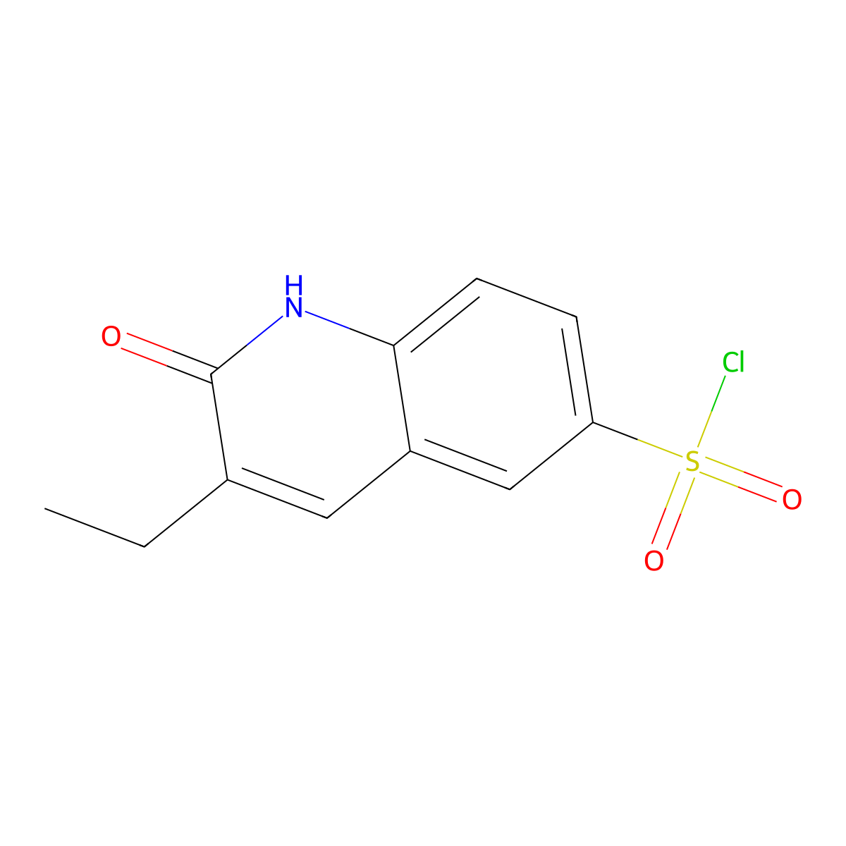 3-Ethyl-2-oxo-1,2-dihydroquinoline-6-sulfonyl chloride molecular structure, CAS 1181705-32-7