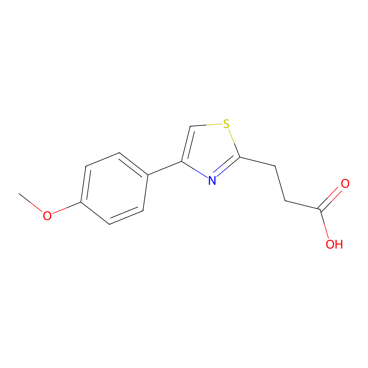 3-[4-(4-Methoxyphenyl)-1,3-thiazol-2-yl]propanoic acid molecular structure, CAS 1181706-62-6