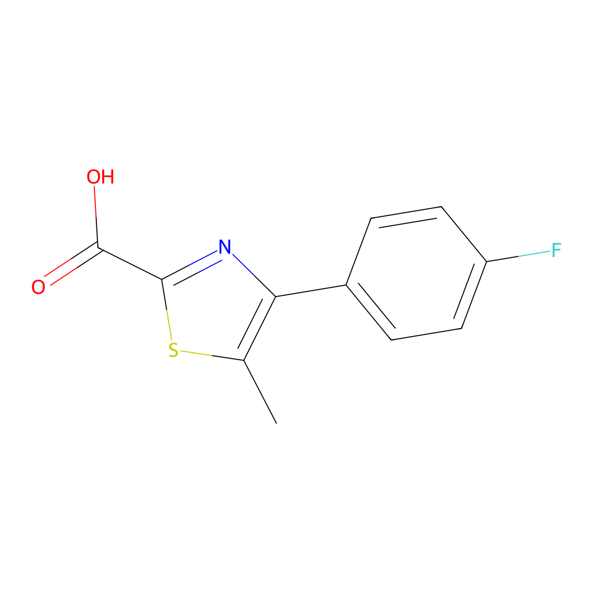 4-(4-Fluorophenyl)-5-methyl-1,3-thiazole-2-carboxylic acid molecular structure, CAS 1181707-47-0