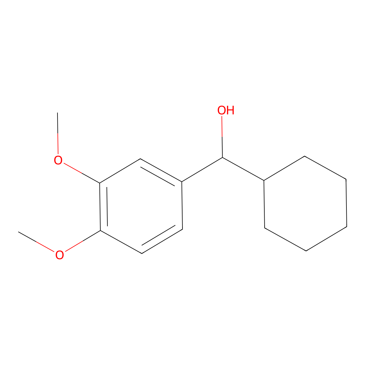 Cyclohexyl(3,4-dimethoxyphenyl)methanol molecular structure, CAS 1181708-77-9