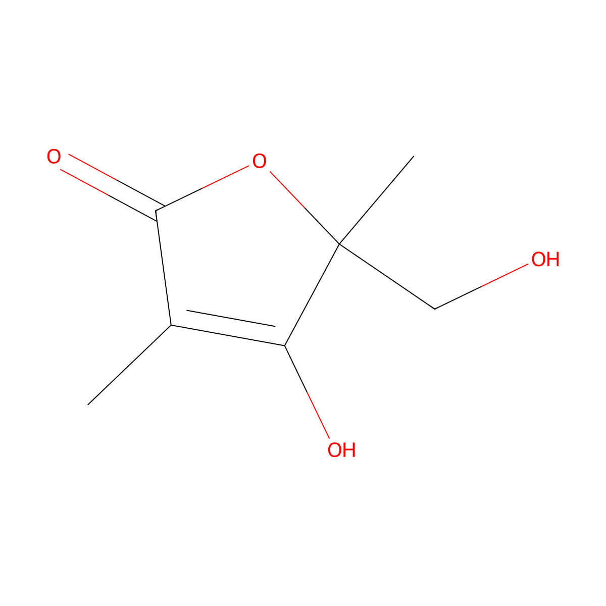 4-hydroxy-5-(hydroxymethyl)-3,5-dimethylfuran-2(5H)-one molecular structure, CAS 118171-11-2
