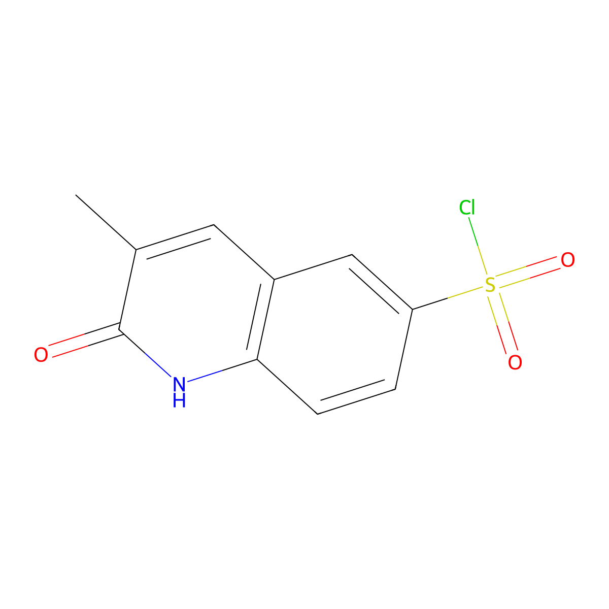 3-Methyl-2-oxo-1,2-dihydroquinoline-6-sulfonyl chloride molecular structure, CAS 1181714-73-7