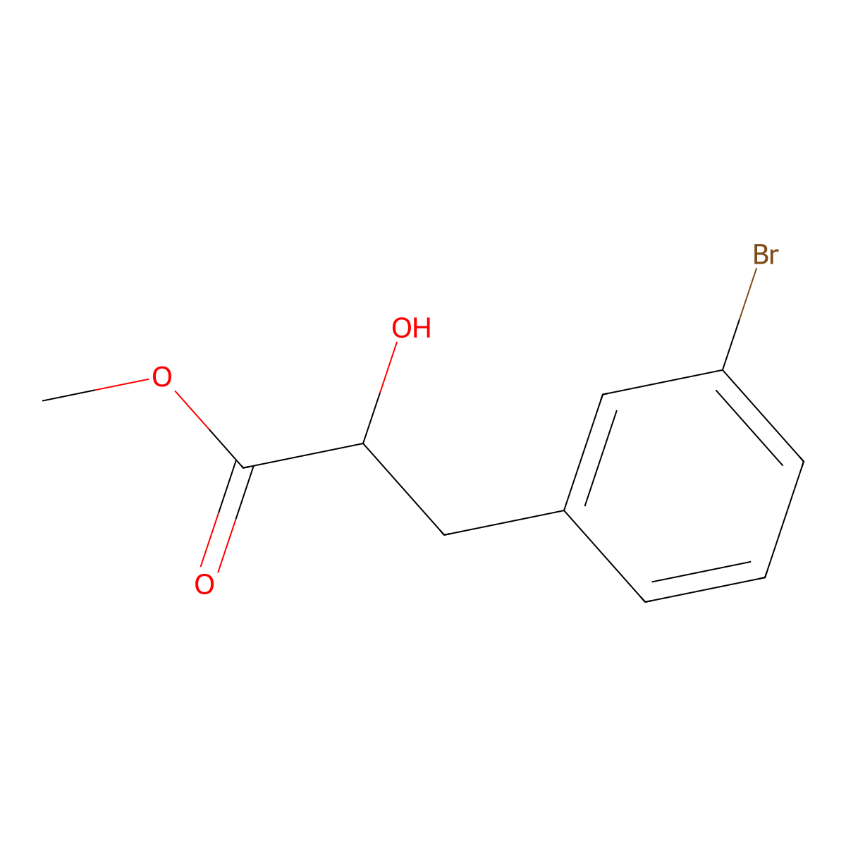 Methyl 3-(3-bromophenyl)-2-hydroxypropanoate molecular structure, CAS 1181715-08-1