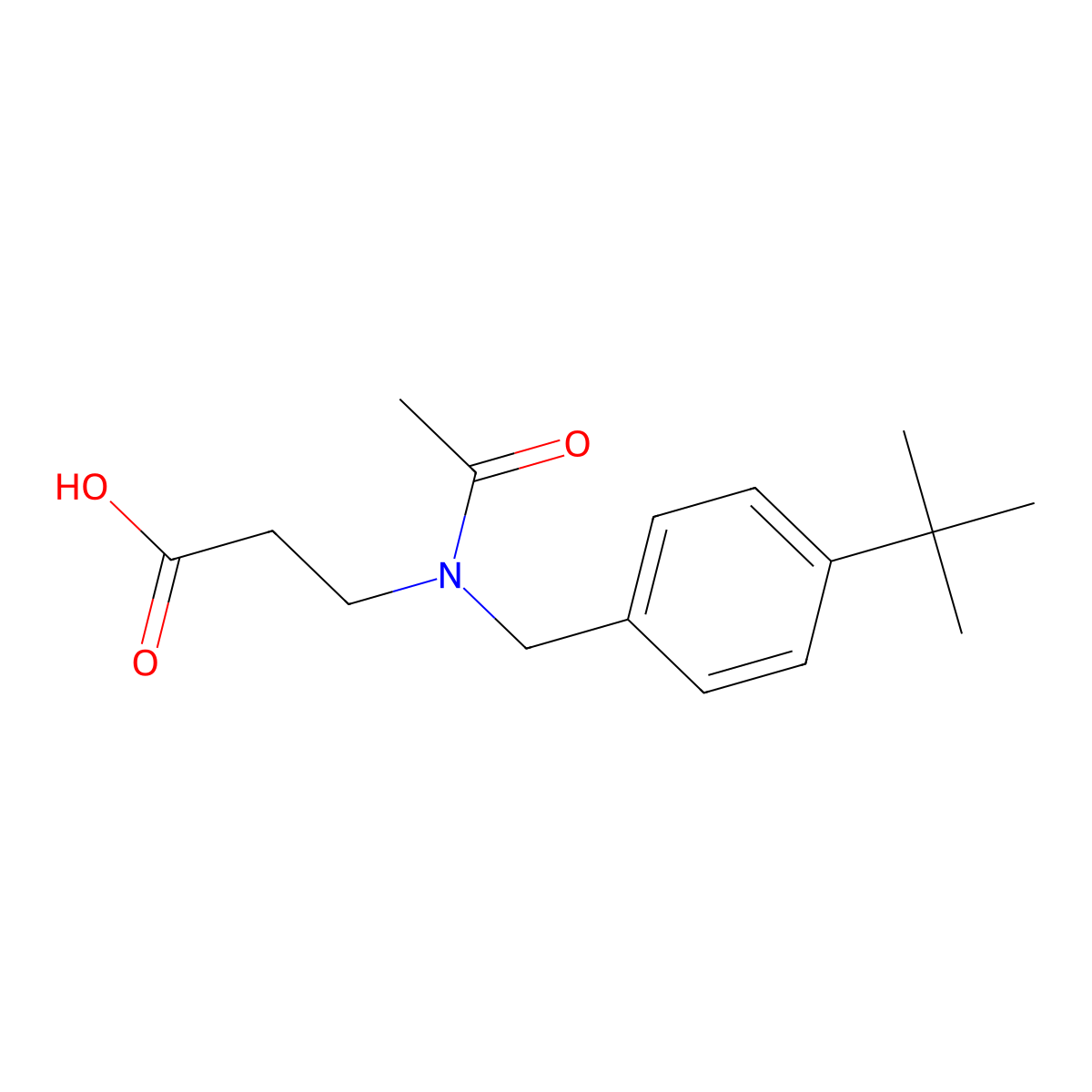 3-{N-[(4-tert-butylphenyl)methyl]acetamido}propanoic acid molecular structure, CAS 1181718-31-9