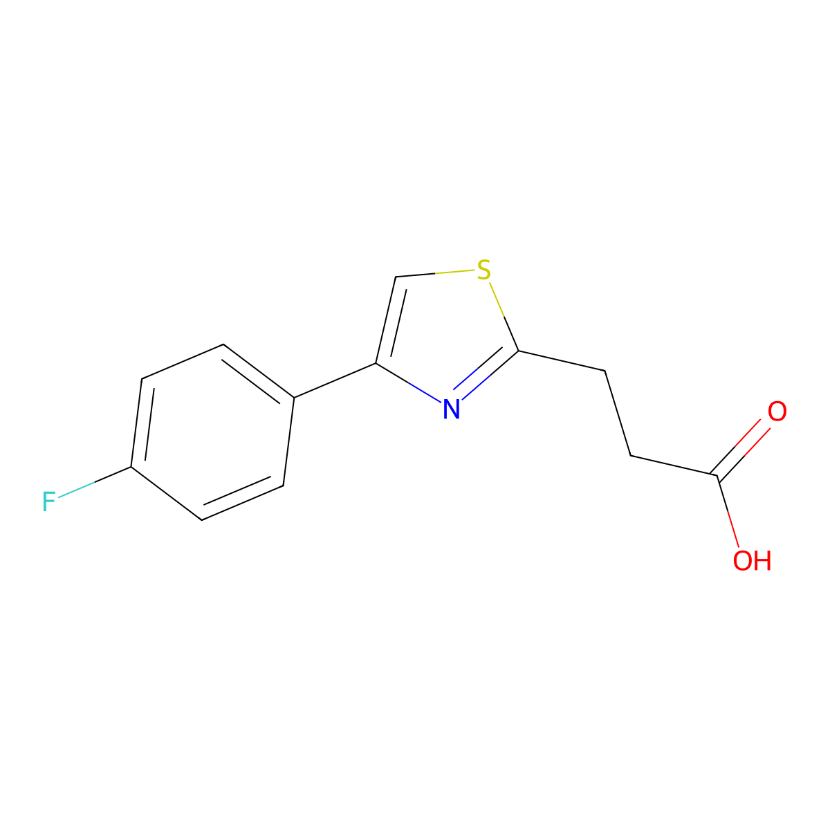 3-[4-(4-Fluorophenyl)-1,3-thiazol-2-yl]propanoic acid molecular structure, CAS 1181729-37-2