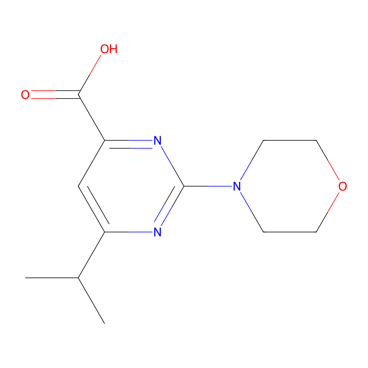 6-Isopropyl-2-morpholinopyrimidine-4-carboxylic acid molecular structure, CAS 1181729-40-7