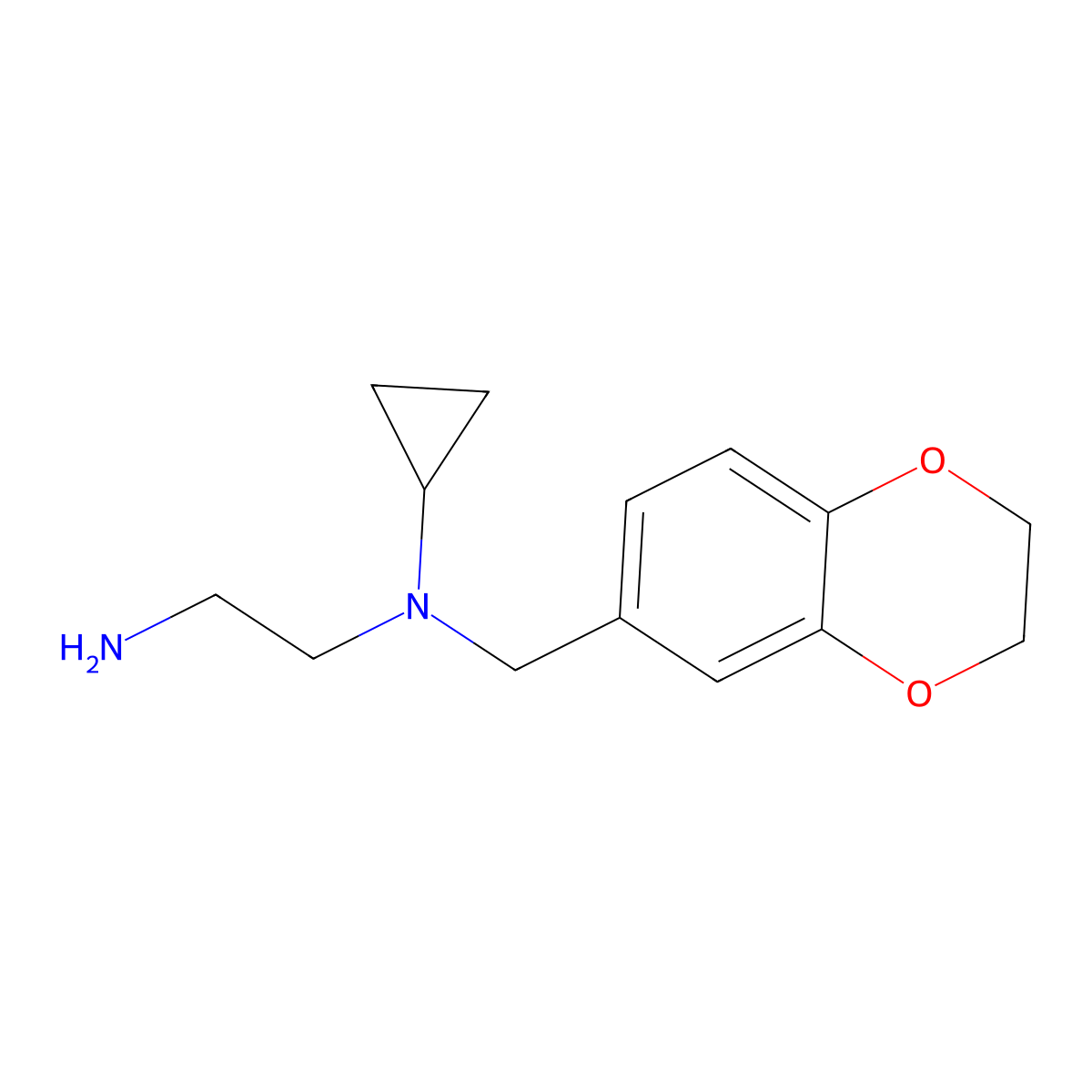 N1-Cyclopropyl-N1-((2,3-dihydrobenzo[b][1,4]dioxin-6-yl)methyl)ethane-1,2-diamine molecular structure, CAS 1181739-12-7