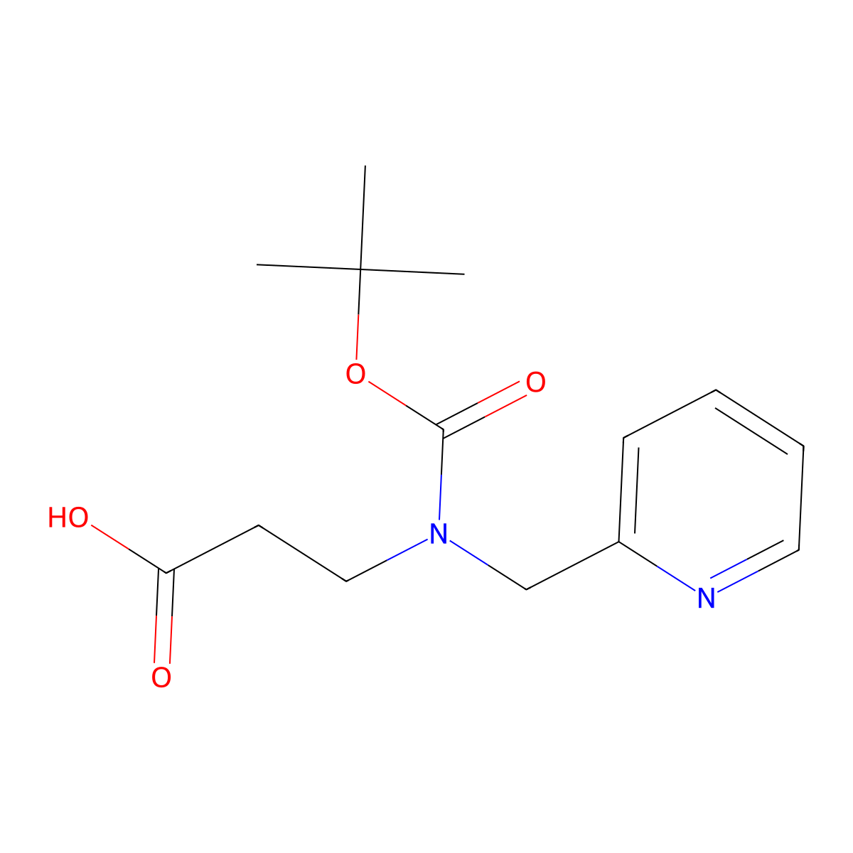 3-{[(Tert-butoxy)carbonyl][(pyridin-2-yl)methyl]amino}propanoic acid molecular structure, CAS 1181756-89-7
