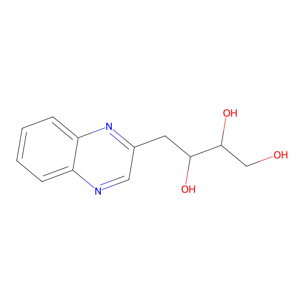 (2R,3S)-4-quinoxalin-2-ylbutane-1,2,3-triol molecular structure, CAS 118176-26-4