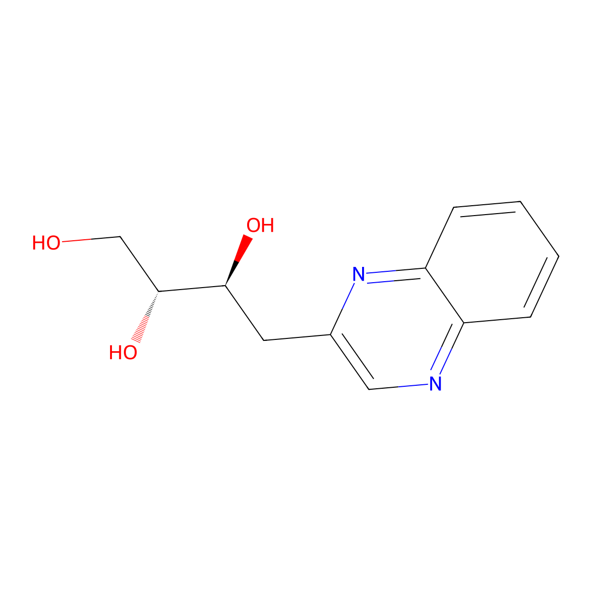 (2R,3S)-4-quinoxalin-2-ylbutane-1,2,3-triol molecular structure, CAS 118176-26-4