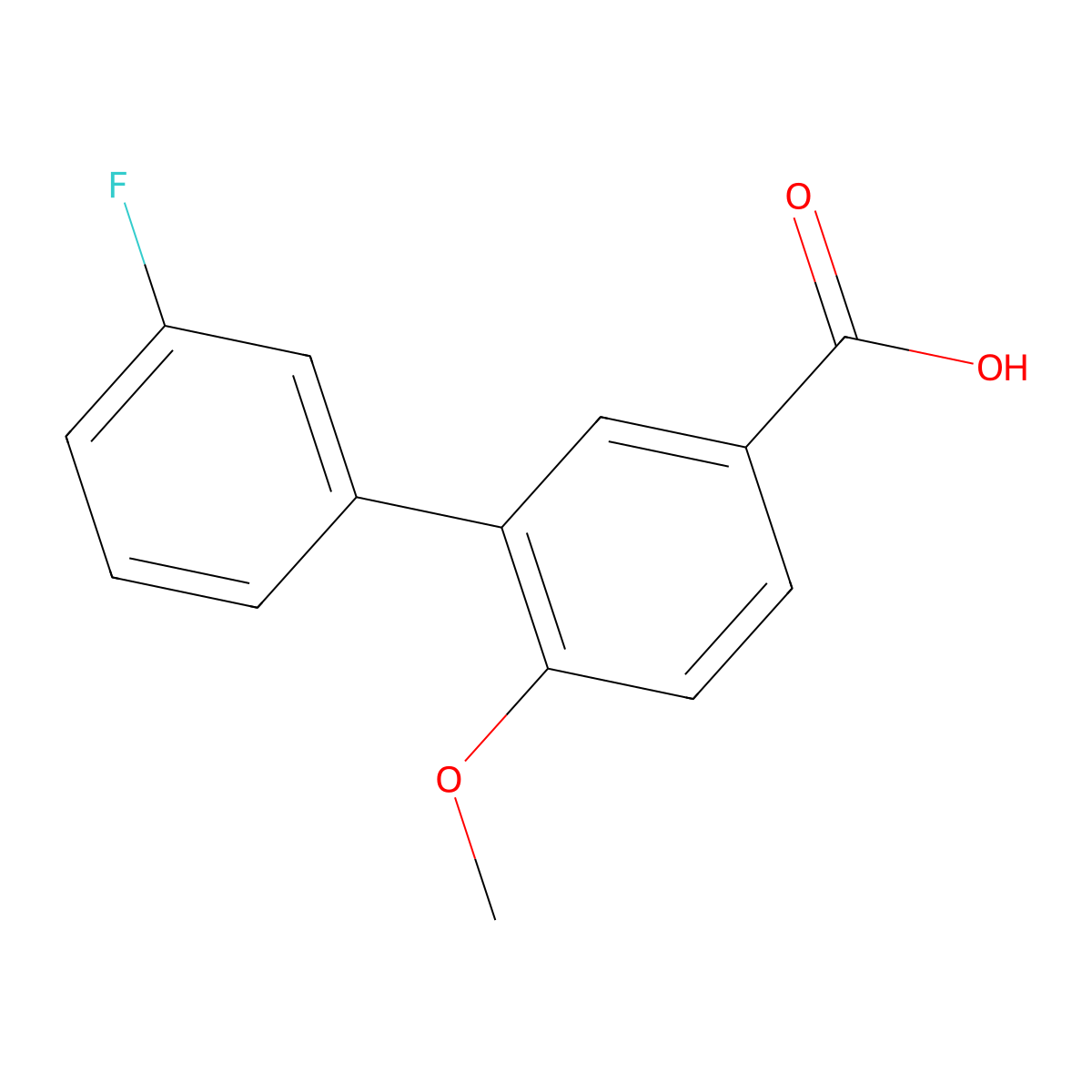 3'-Fluoro-2-methoxybiphenyl-5-carboxylic acid molecular structure, CAS 1181763-60-9