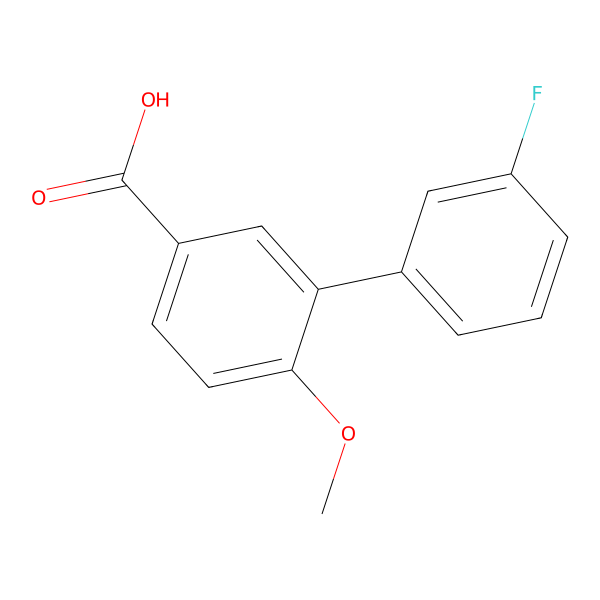 3'-Fluoro-2-methoxybiphenyl-5-carboxylic acid molecular structure, CAS 1181763-60-9