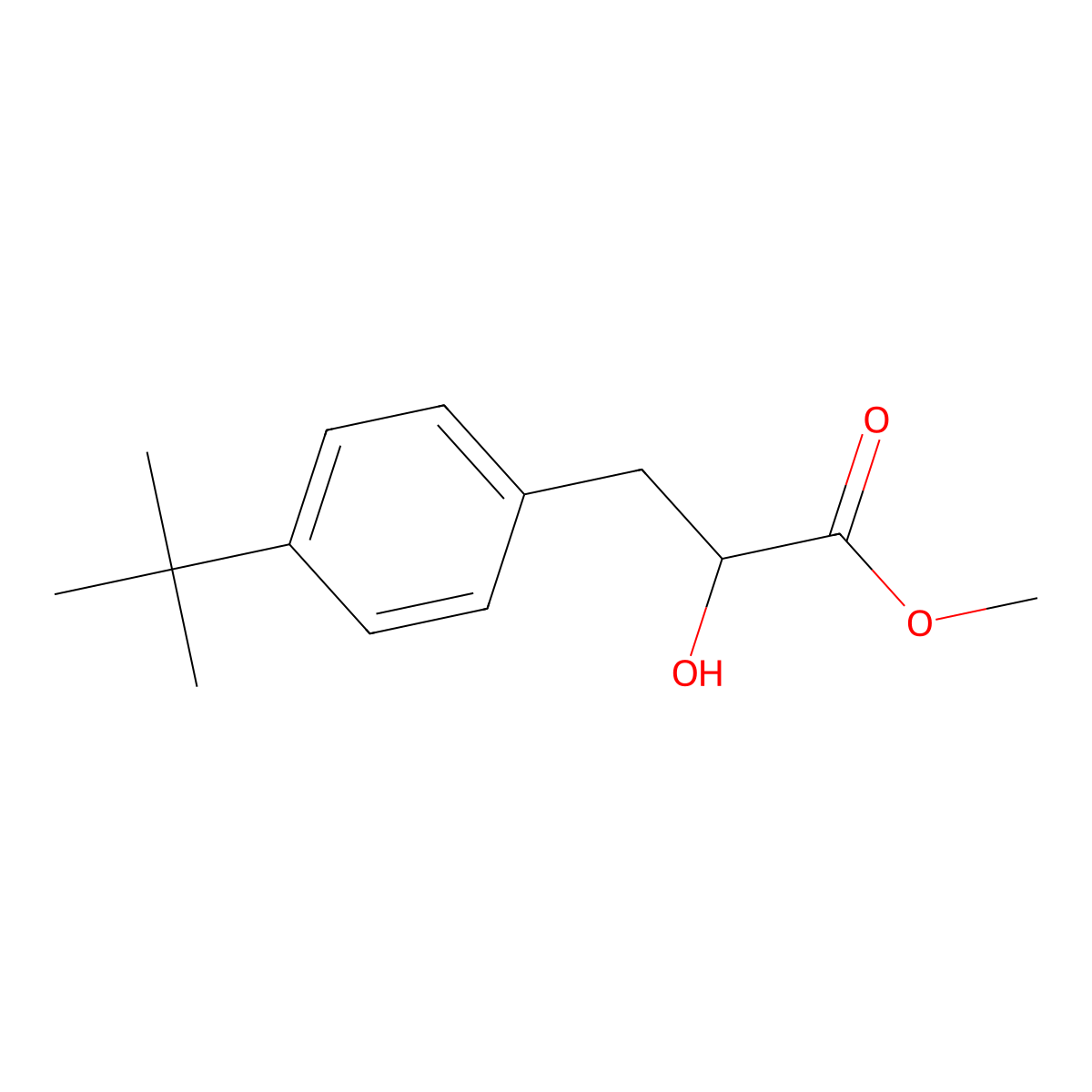 Methyl 3-(4-(tert-butyl)phenyl)-2-hydroxypropanoate molecular structure, CAS 1181771-89-0