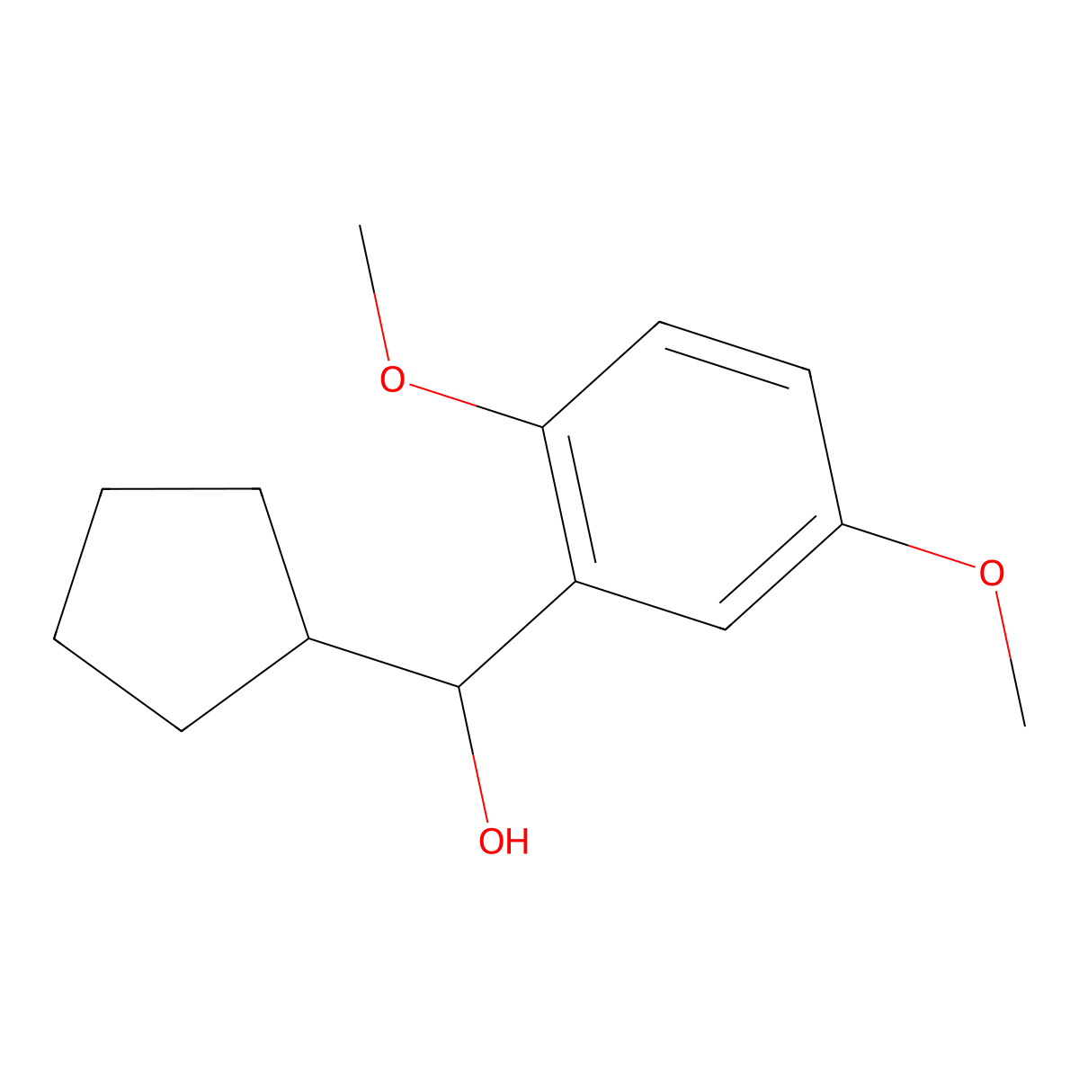alpha-Cyclopentyl-2,5-dimethoxybenzenemethanol molecular structure, CAS 1181771-92-5