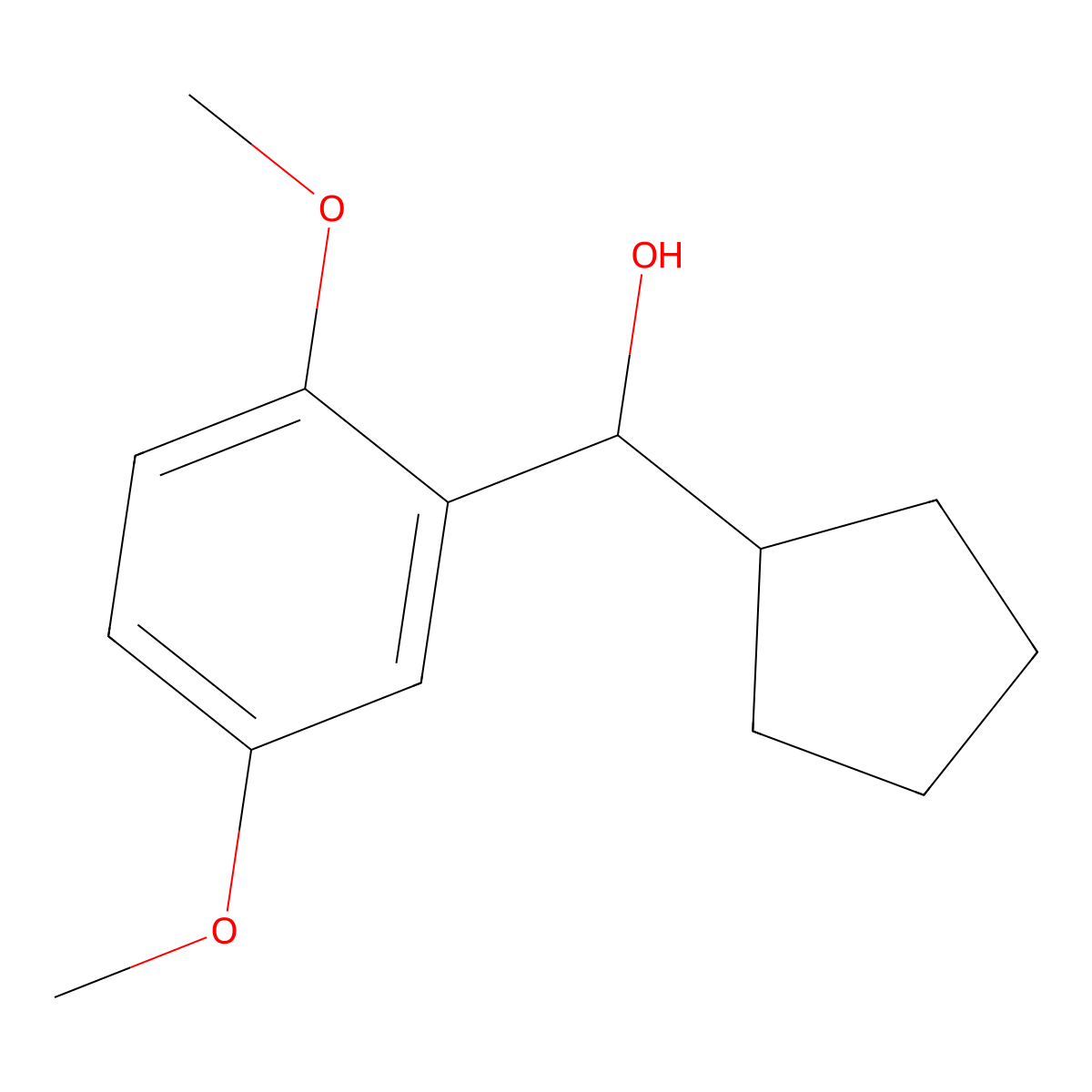 alpha-Cyclopentyl-2,5-dimethoxybenzenemethanol molecular structure, CAS 1181771-92-5