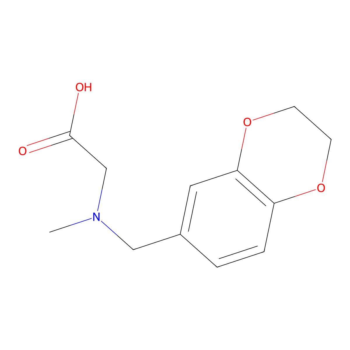 [(2,3-Dihydro-benzo[1,4]dioxin-6-ylmethyl)-methyl-amino]-acetic acid molecular structure, CAS 1181772-22-4