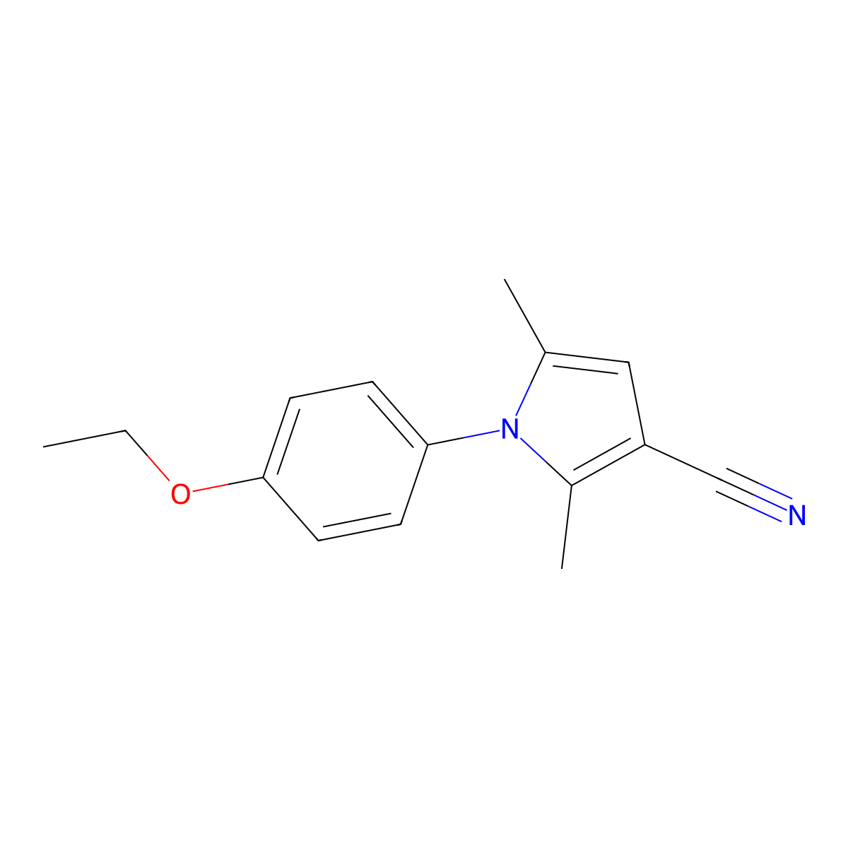 1-(4-Ethoxyphenyl)-2,5-dimethyl-1H-pyrrole-3-carbonitrile molecular structure, CAS 1181778-98-2
