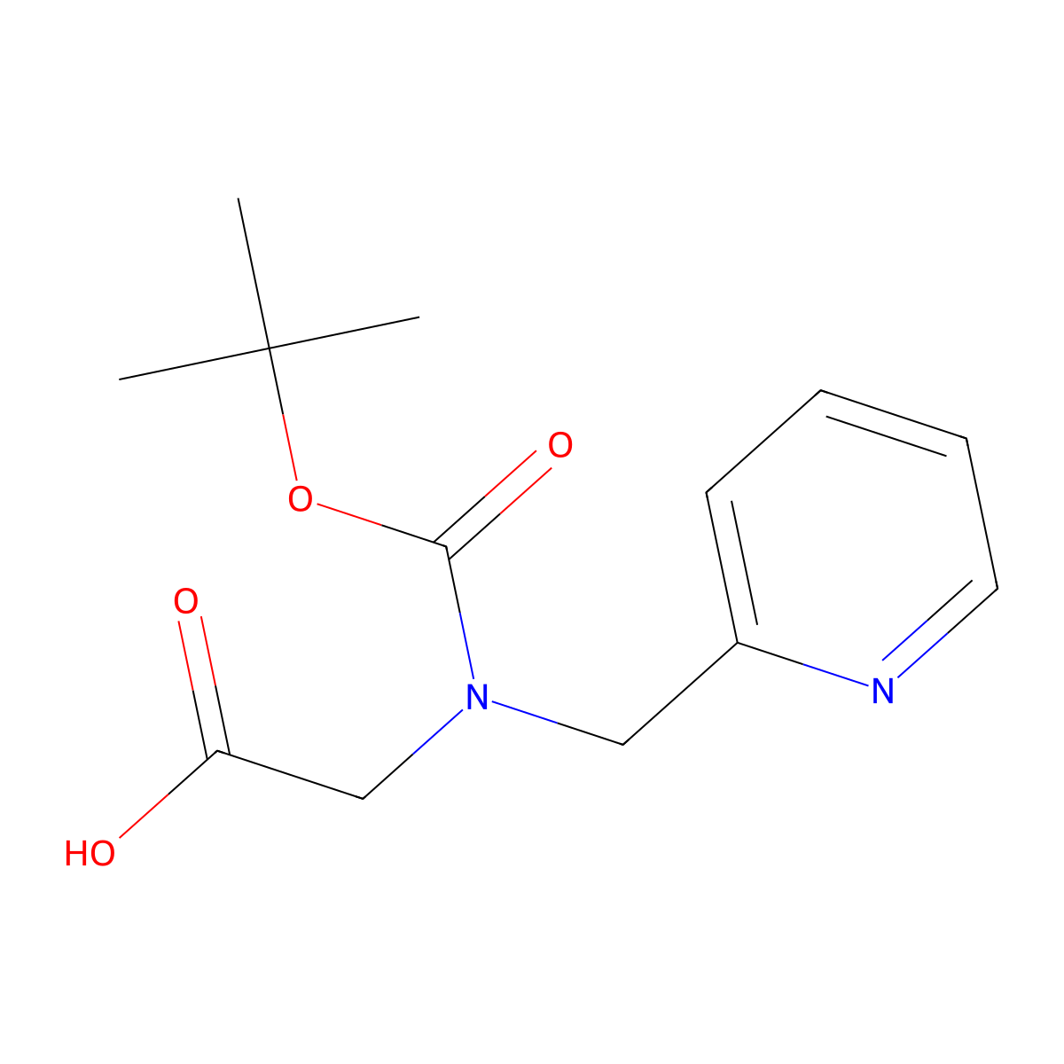 2-{[(Tert-butoxy)carbonyl][(pyridin-2-yl)methyl]amino}acetic acid molecular structure, CAS 1181800-61-2