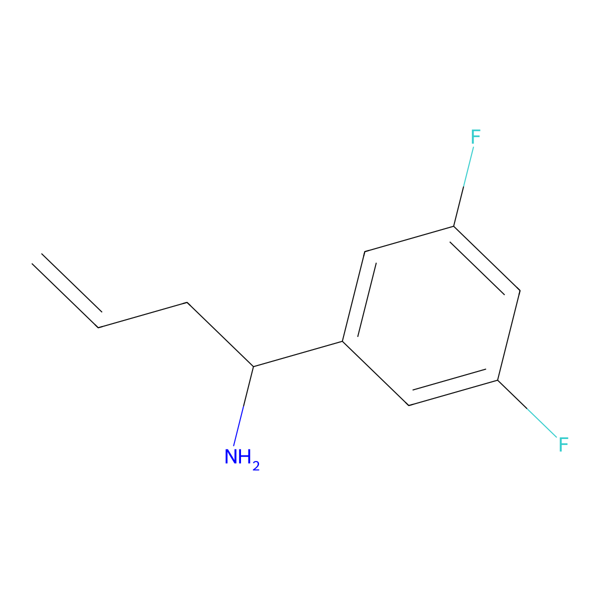 (S)-1-(3,5-Difluorophenyl)but-3-en-1-amine molecular structure, CAS 1181817-76-4