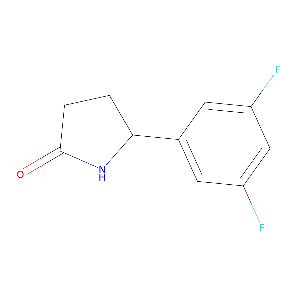(5S)-5-(3,5-difluorophenyl)pyrrolidin-2-one molecular structure, CAS 1181818-12-1