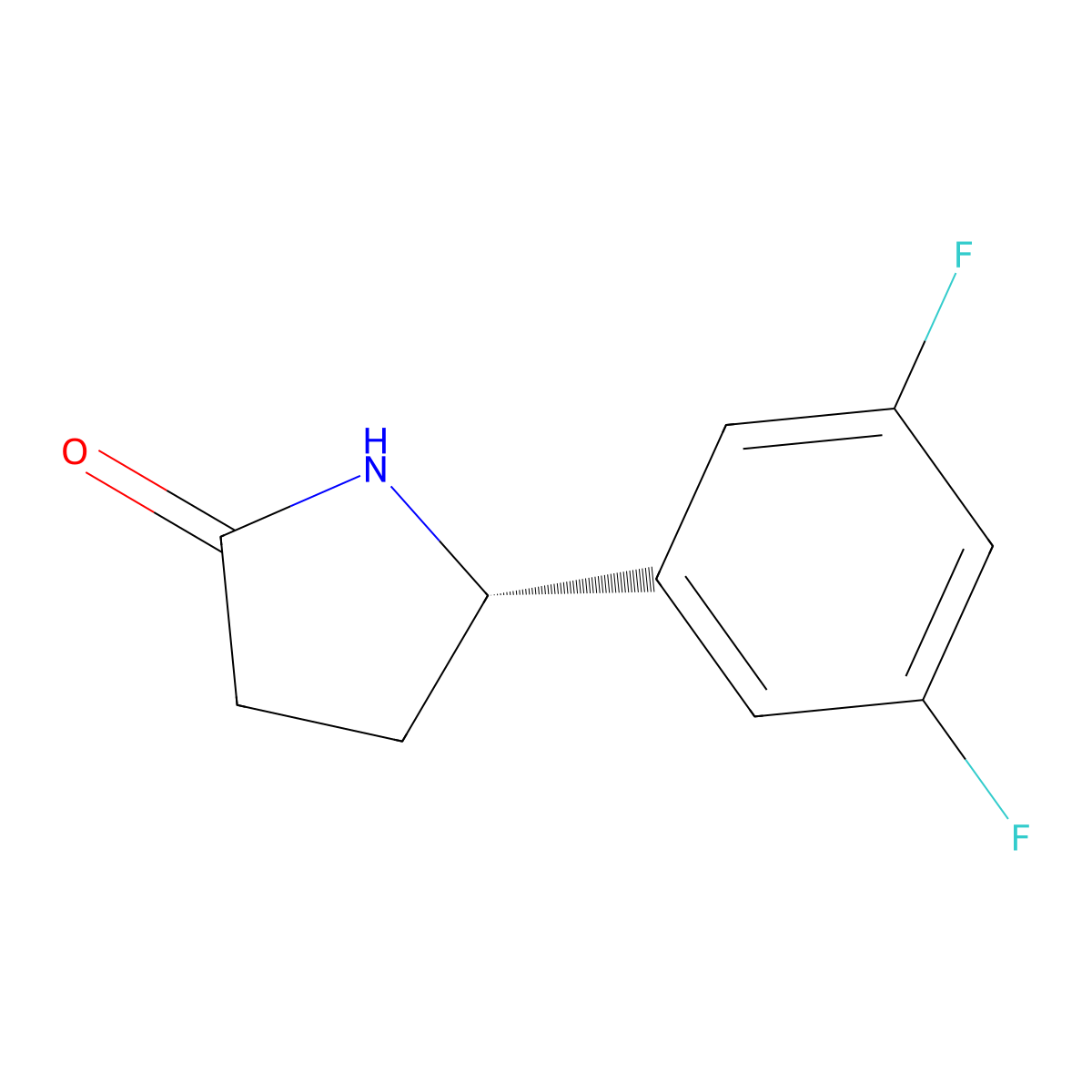 (5S)-5-(3,5-difluorophenyl)pyrrolidin-2-one molecular structure, CAS 1181818-12-1