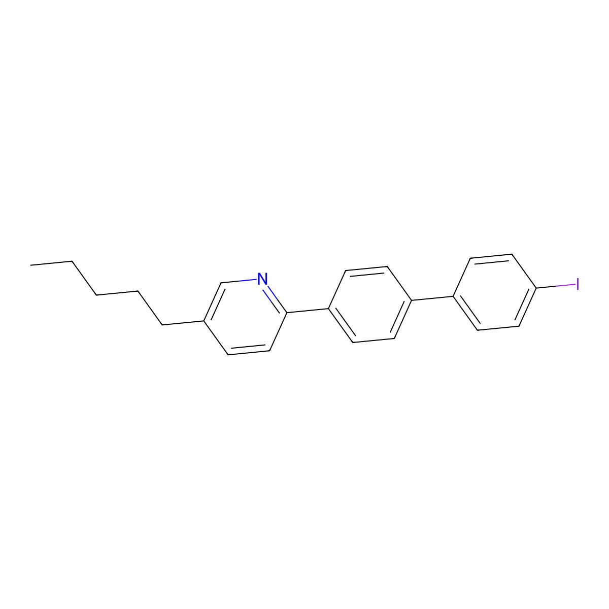 2-[4-(4-Iodophenyl)phenyl]-5-pentylpyridine molecular structure, CAS 118182-91-5