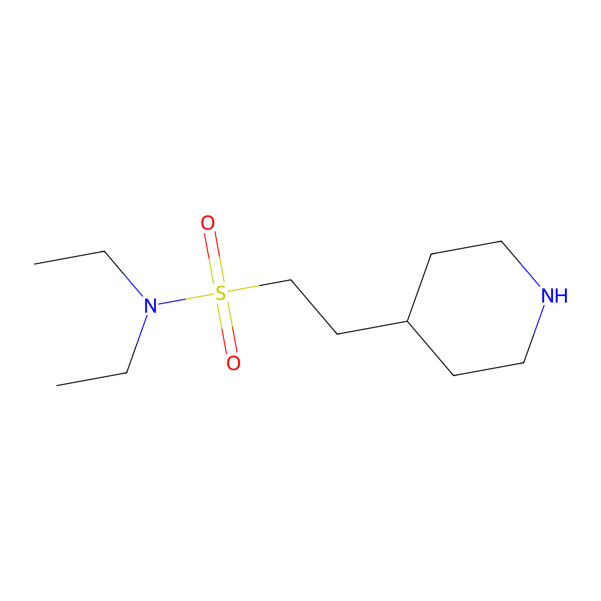 N,N-diethyl-2-(piperidin-4-yl)ethane-1-sulfonamide molecular structure, CAS 1181826-11-8