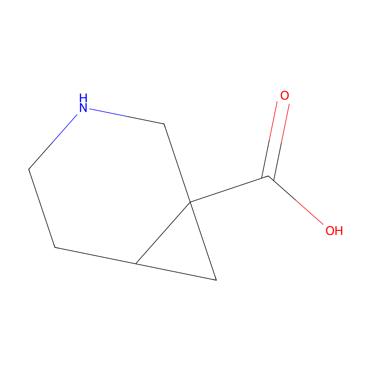 3-Azabicyclo[4.1.0]heptane-1-carboxylic acid molecular structure, CAS 1181826-12-9