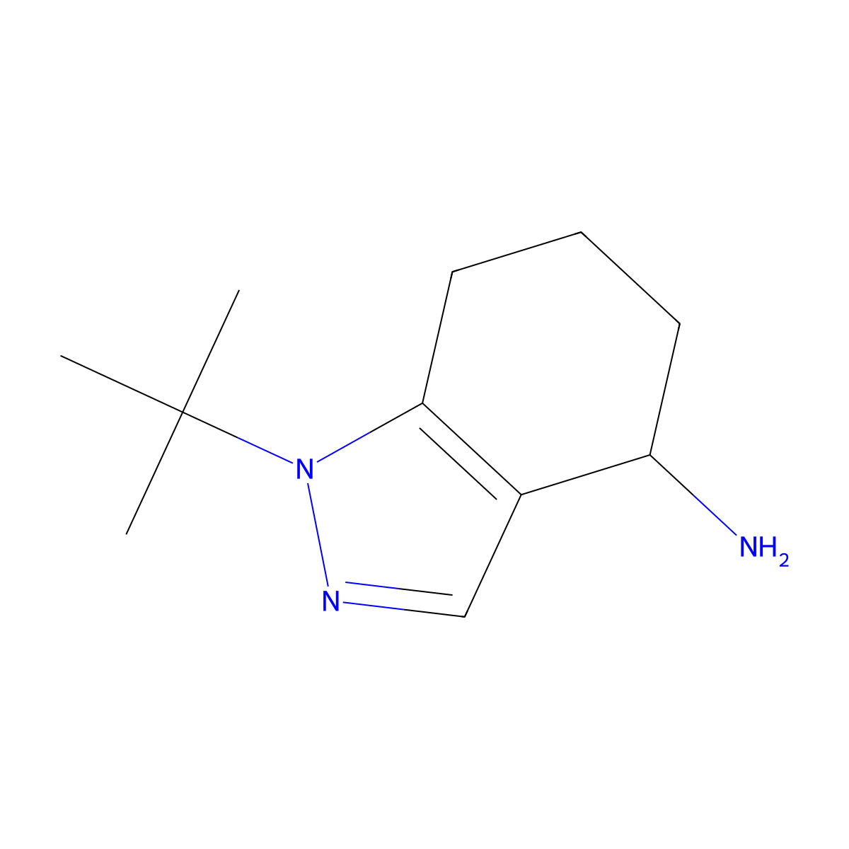 1-tert-butyl-4,5,6,7-tetrahydro-1H-indazol-4-amine molecular structure, CAS 1181826-14-1