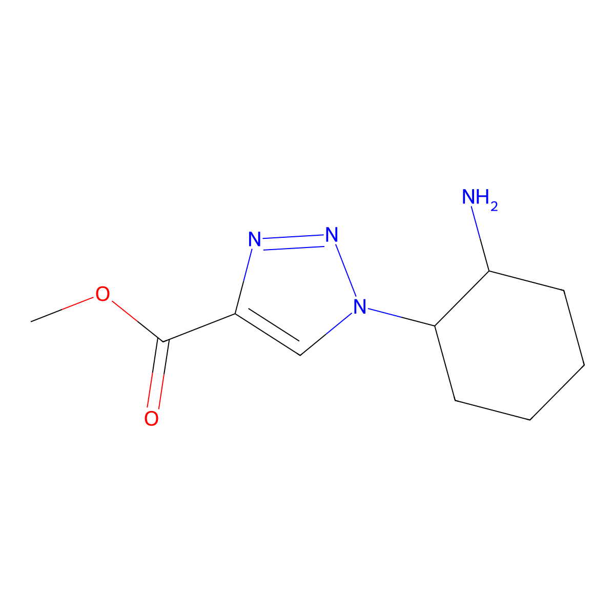 Methyl 1-(2-aminocyclohexyl)-1H-1,2,3-triazole-4-carboxylate molecular structure, CAS 1181826-31-2