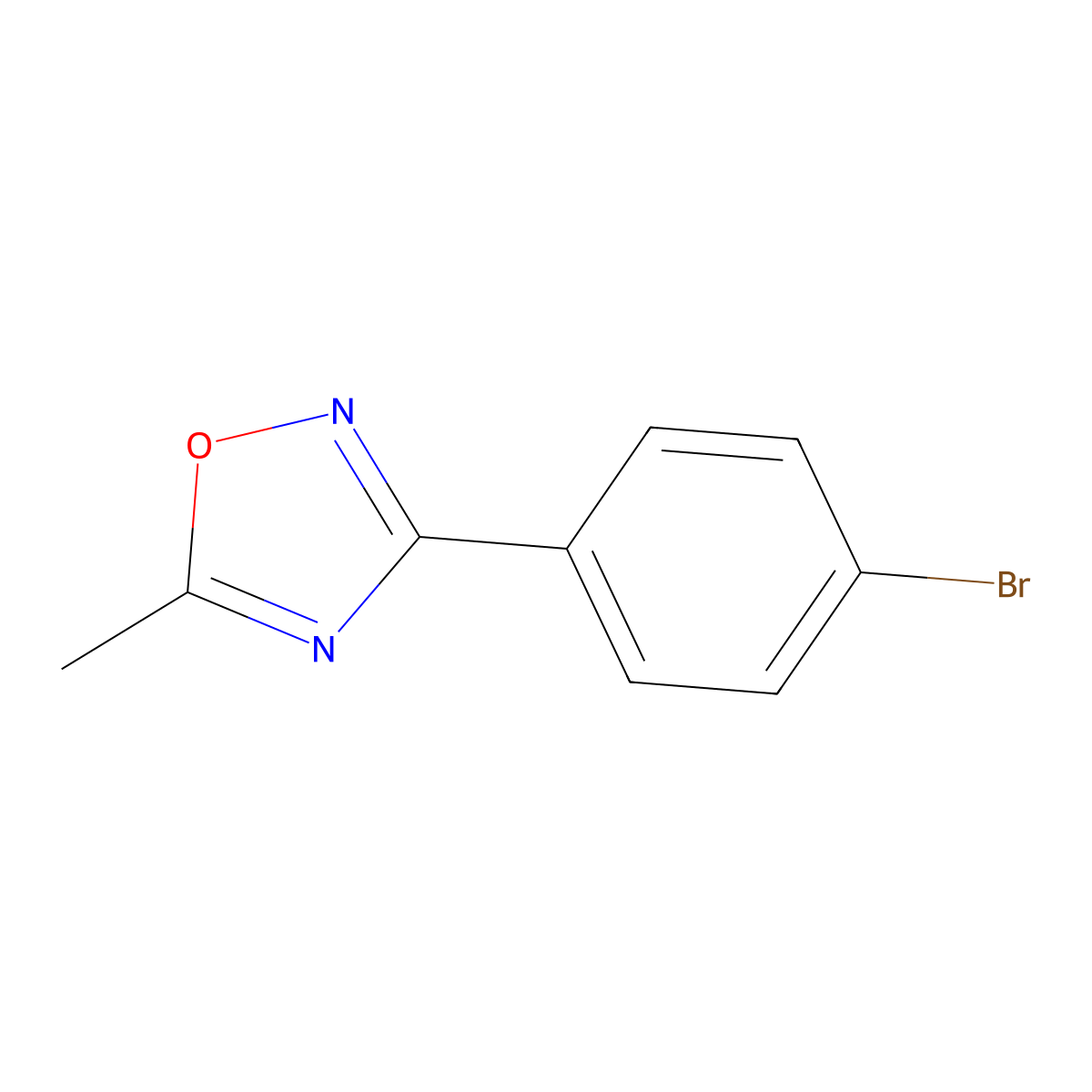 3-(4-Bromophenyl)-5-methyl-1,2,4-oxadiazole molecular structure, CAS 118183-92-9