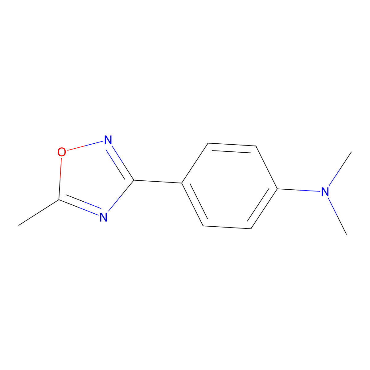 N,N-Dimethyl-4-(5-methyl-1,2,4-oxadiazol-3-yl)benzenamine molecular structure, CAS 118183-93-0