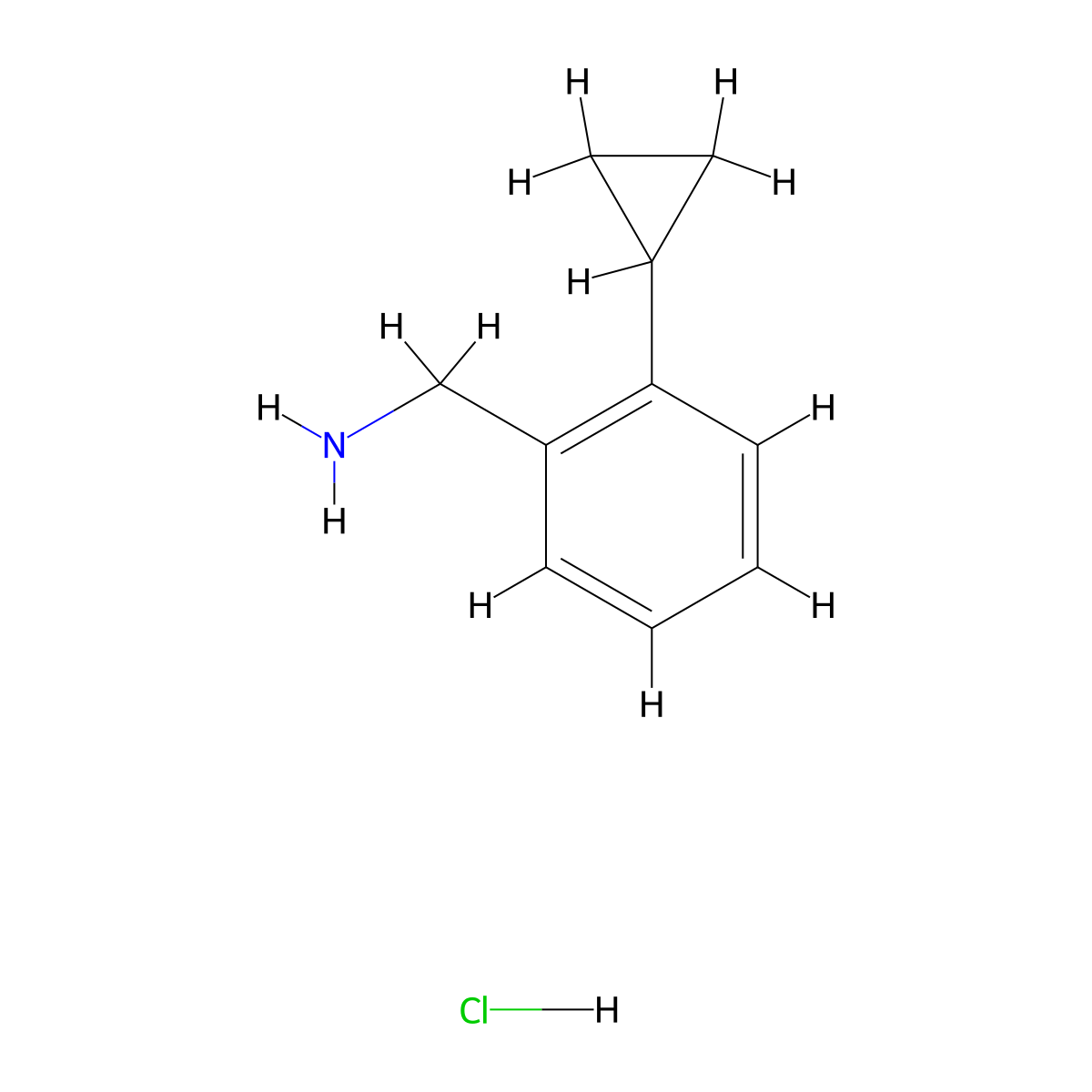 1-(2-Cyclopropylphenyl)methanamine hydrochloride molecular structure, CAS 118184-64-8