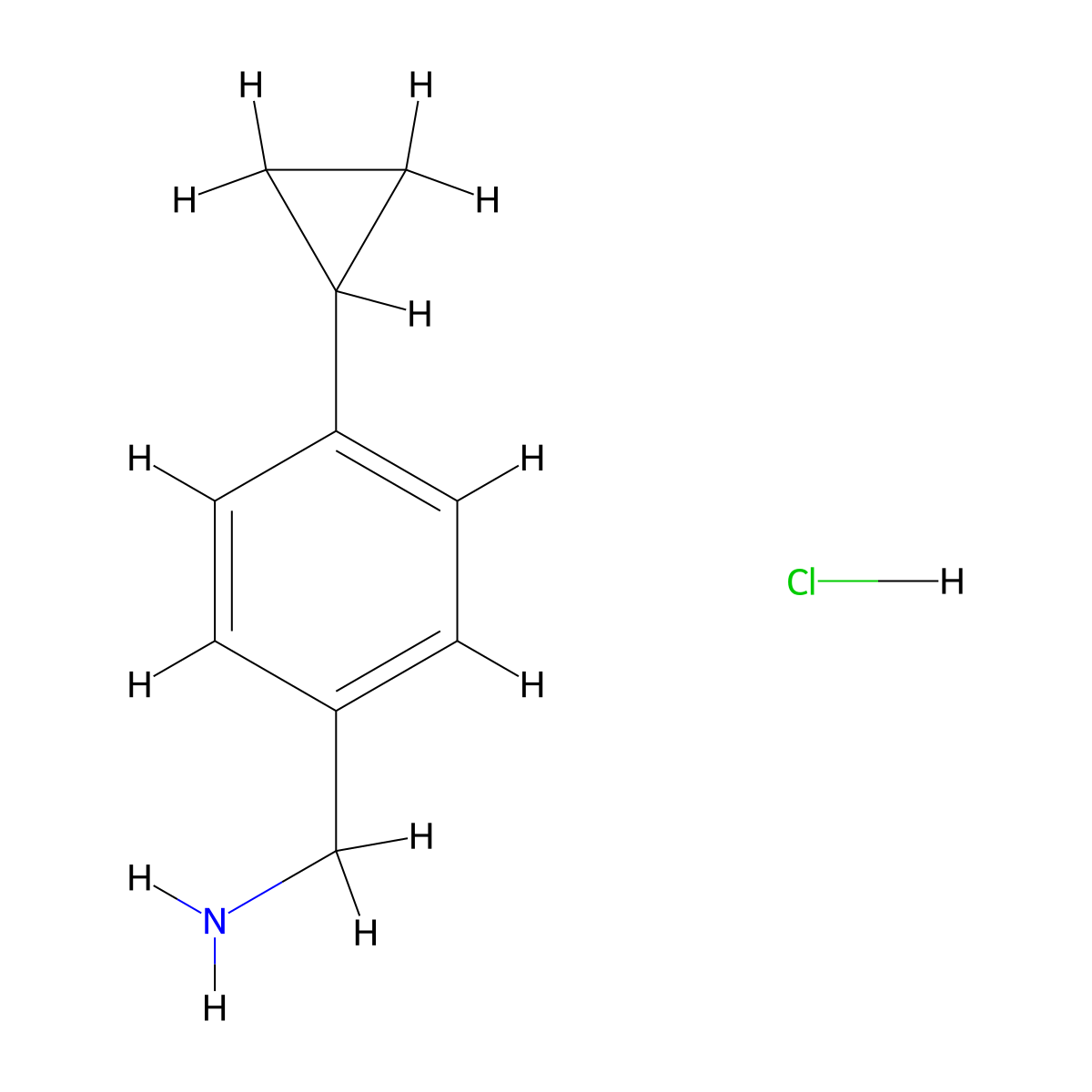(4-Cyclopropylphenyl)methanamine hydrochloride molecular structure, CAS 118184-65-9
