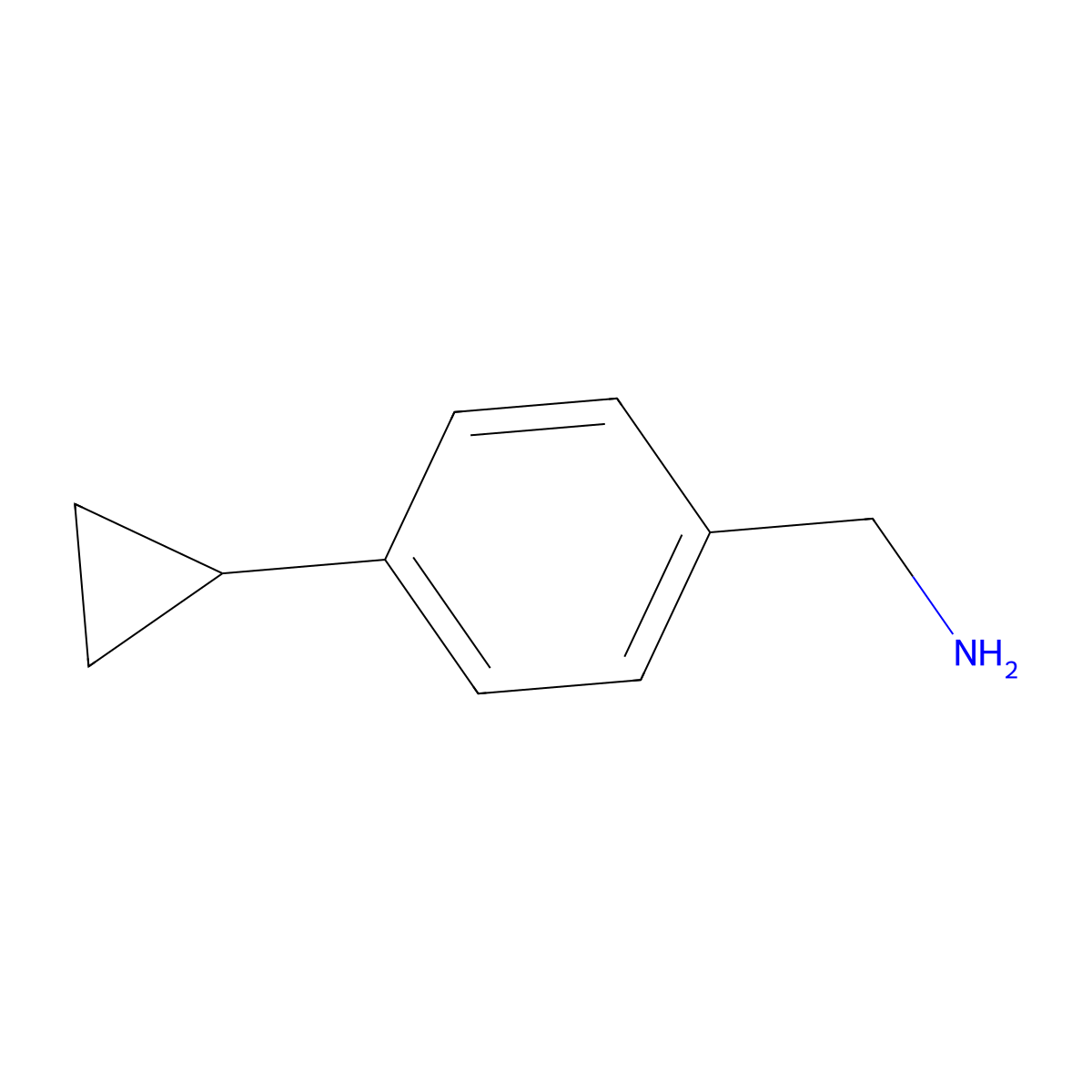 (4-Cyclopropylphenyl)methanamine molecular structure, CAS 118184-67-1