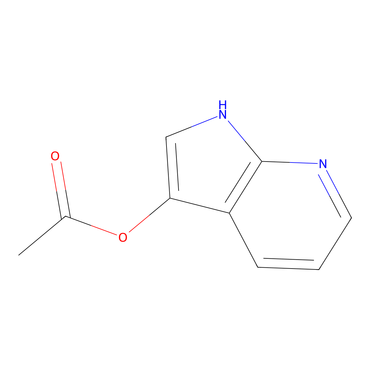 1H-pyrrolo[2,3-b]pyridin-3-yl acetate molecular structure, CAS 1181864-34-5