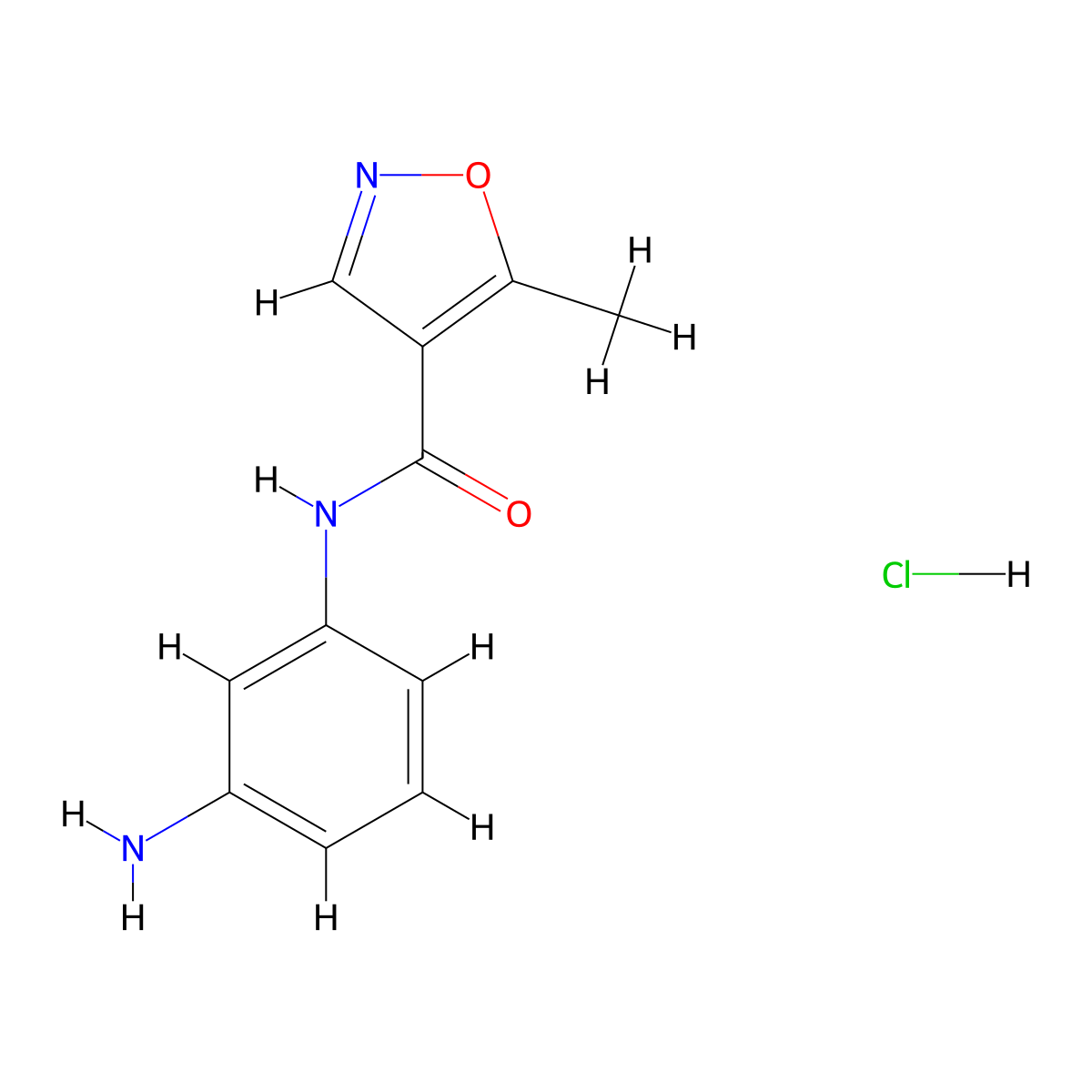 N-(3-aminophenyl)-5-methyl-1,2-oxazole-4-carboxamide hydrochloride molecular structure, CAS 1181867-71-9
