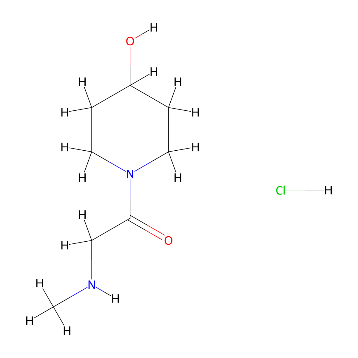1-(4-Hydroxypiperidin-1-yl)-2-(methylamino)ethan-1-one hydrochloride molecular structure, CAS 1181868-02-9