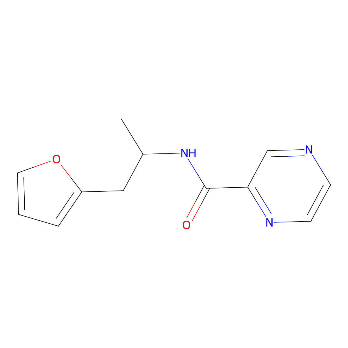 N-[1-(furan-2-yl)propan-2-yl]pyrazine-2-carboxamide molecular structure, CAS 1181869-76-0